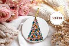 Cartoon Christmas Ornament, Winter Tree Ornament PNG Product Image 2