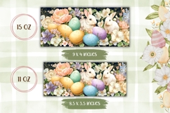 Cartoon Easter Bunny Mug, Colorful Easter Eggs Mug Design Product Image 2