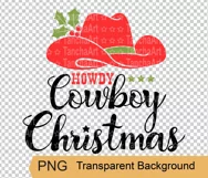 Cowboy Christmas svg, png cut file, Howdy christmas print Product Image 2