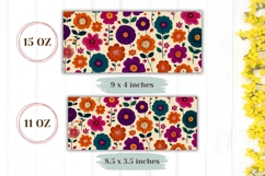 Floral Mug Wrap, Art Flowers Mug Design, Floral Print Product Image 2