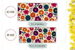 Floral Mug Wrap, Art Flowers Mug Design, Floral Print Product Image 2