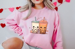 Cute Bubble Tea Valentine Clipart, Valentines Clipart Product Image 2