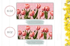 Pink Tulips Mug Design, Pink Mug, Flowers Mug Template Product Image 2
