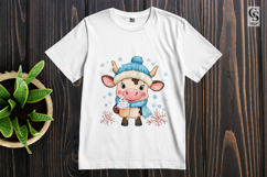 Winter Cow Clipart Sublimation PNG Product Image 2