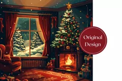 Christmas Tree Tumbler Wrap, Cozy Christmas Tumbler PNG Product Image 2