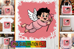 Playful TOTE BAG Gift PNG, Cupid Product Image 1