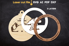 Dinosaur Christmas Ornament SVG laser cut file for Glowforge Product Image 2