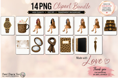 Leopard Fashion Girls Clipart PNG Bundle | 14 Chic Elements Product Image 2