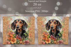 Dachshund Gold Glitter Tumbler Sublimation Wrap Product Image 2