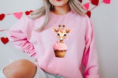 Giraffe Loves Cupcake Valentine Clipart Valentines Clipart Product Image 2