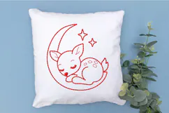 Sleepy Deer Moon Embroidery Design Product Image 3
