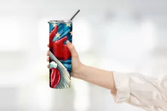 4th Of July Rooster American Flag 20 oz Skinny Tumbler Product Image 2