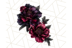 Gothic Floral PNG, Dark Aesthetic Flowers Clipart Print Product Image 2
