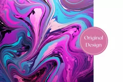 Liquid Paint Tumbler Wrap, Fluid Art Tumbler Sublimation Product Image 2