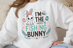 I&#039;m the fishing bunny PNG, Easter Design Sublimation PNG Product Image 2