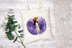 Watercolor Lavanda Illustration, Cartoon Flowers Sublimation Product Image 2