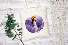 Watercolor Lavanda Illustration, Cartoon Flowers Sublimation Product Image 2