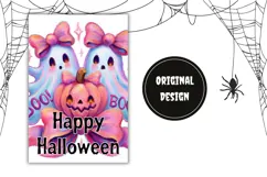 Cartoon Ghosts Garden Flag, Halloween Garden Flag Template Product Image 2