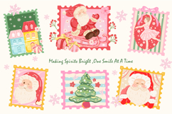 Vintage Christmas Stamp Clipart PNG, Christmas Mail Clipart Product Image 2
