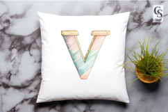 Letter V Pastel Alphabet Clipart Sublimation PNG Product Image 3