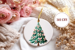 Christmas Pink Bows Ornament, Christmas Ornament Design Product Image 2