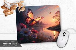 Magical Sunset Butterfly Mouse Pad PNG Design Product Image 1