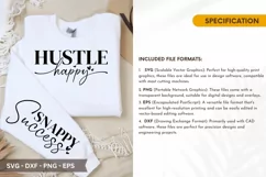 Hustle Happy SVG - Motivational Sleeve T shirt Design Product Image 2