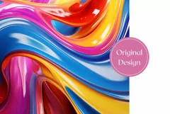Liquid Paint Tumbler Wrap, Colorful Tumbler Sublimation Product Image 2