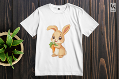 Cute Bunny With Carrot Clipart PNG Product Image 2