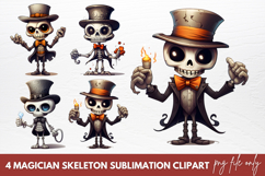 Magician Skeleton Sublimation Clipart Product Image 1