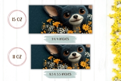 Funny Animals Mug Design, Floral Mug Print, Dog With Flowers Product Image 2