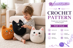 Chunky Cat Crochet Pillow Pattern PDF Product Image 5