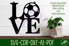 Love Soccer word wall art sign, SVG file. vector Product Image 2