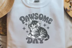 Vintage Funny Sarcastic Animal Pawsome Day PNG Product Image 1