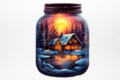 Christmas in Jar Watercolor Clipart PNG Product Image 2