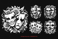10 Bundle Dark Art Smile and Cry Mask Happy Sad Laugh Product Image 3