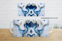White Blue Liquid Marble with Gold | Mug sublimation design Product Image 3