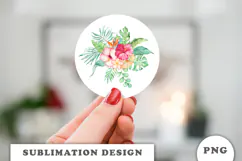 Watercolor Tropical Flowers Bouquet png Product Image 2