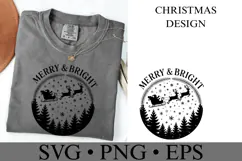 Merry & Bright Svg | Christmas svg | Shirt Svg Product Image 1
