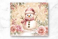 Snowman Tumbler Wrap 20oz Skinny Tumbler Sublimation Design. Product Image 2