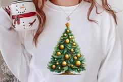 Watercolor Christmas tree clipart, Christmas tree Clipart Product Image 2