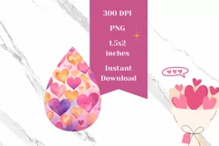Cute Love Heart Teardrop Earrings, Valentine's Day Earring Product Image 2