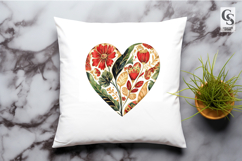 Watercolor Floral Heart Clipart PNG Product Image 2