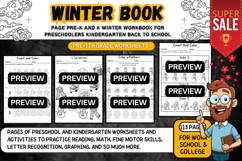Page Pre-k and K Winter Workbook activities worksheet Product Image 2