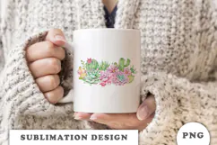 Watercolor Cactus and Succulents sublimation PNG Product Image 2