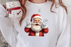 Christmas Santa Claus Peeking Clipart PNG Product Image 2