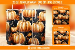 Pumpkin Tumbler Sublimation Wrap, 20 oz Fall Tumbler Wrap Product Image 1