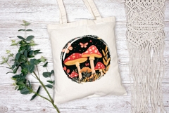 Mushrooms Illustration, Cartoon Butterfly Illustration Product Image 2