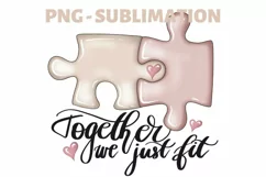 Valentine's Day | Together We Just Fit | Digital Png Product Image 3