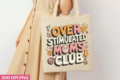 Over stimulated moms club PNG, Retro Mama Sublimation PNG Product Image 2